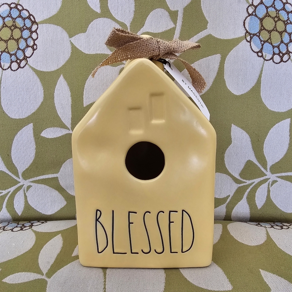 NWT Rae Dunn Blessed Yellow Birdhouse